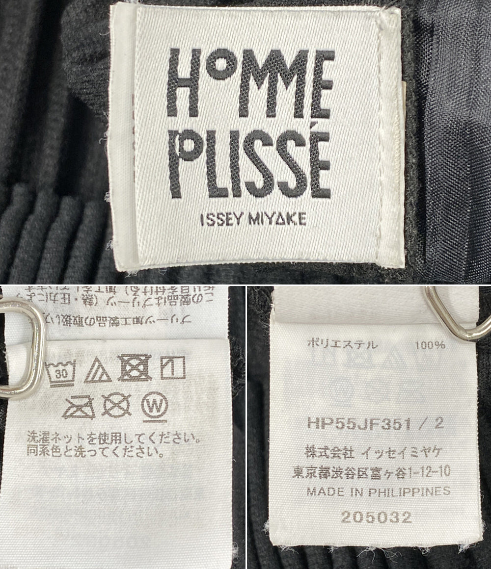 HOMME PLISSE ISSEY MIYAKE プリーツパンツ ブラック Basics Pant メンズ SIZE 2 オム プリッセ イッセイミヤケ
