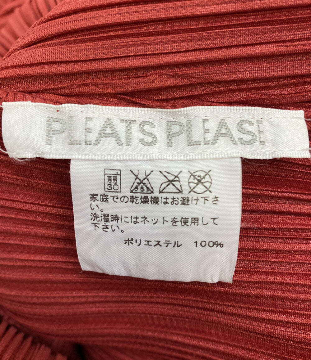 美品 PLEATS PLEASE 長袖ワンピース プリーツロングチュニック PP43-JT184 レディース SIZE 3 プリーツプリーズ