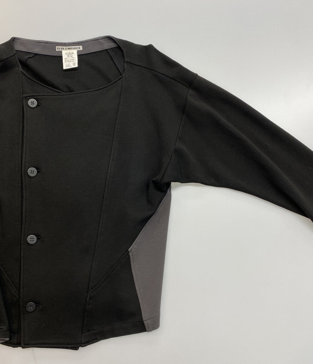 ISSEY MIYAKE 切替ノーカラージャケット 15AW IM54JD513 レディース