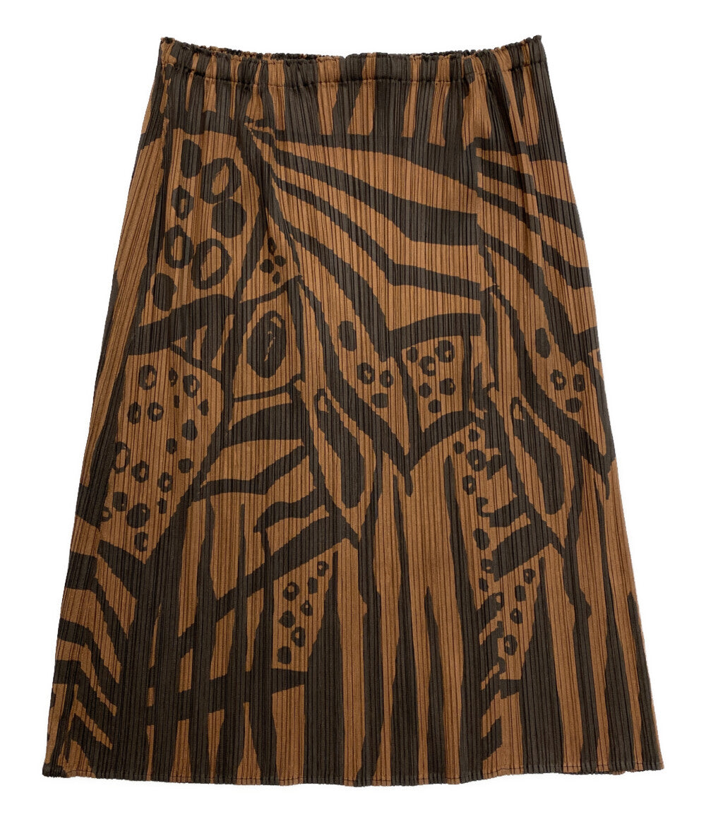 美品 PLEATS PLEASE 総柄プリーツスカート PP33-JG745 レディース SIZE 4 プリーツプリーズ