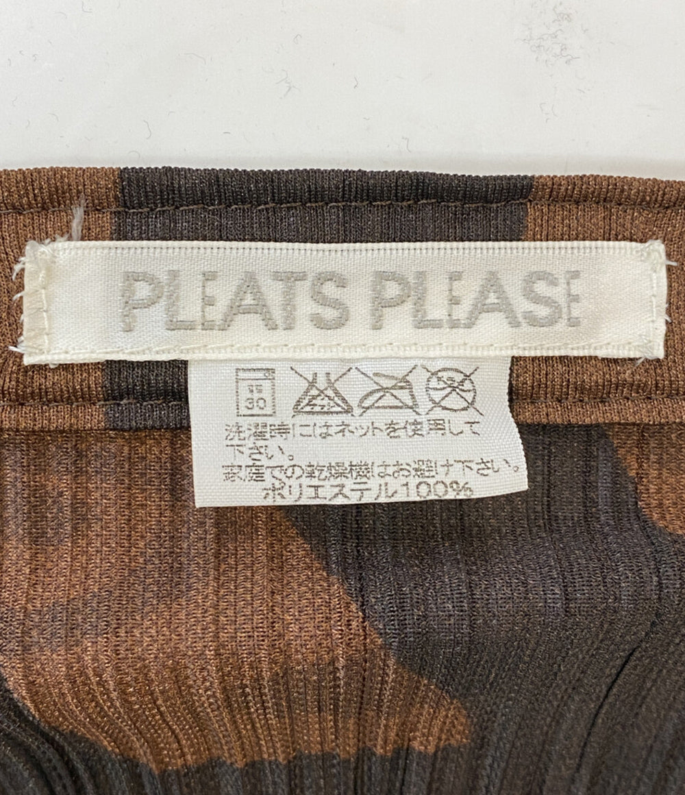 美品 PLEATS PLEASE 総柄プリーツスカート PP33-JG745 レディース SIZE 4 プリーツプリーズ