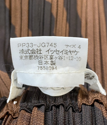 美品 PLEATS PLEASE 総柄プリーツスカート PP33-JG745 レディース SIZE 4 プリーツプリーズ