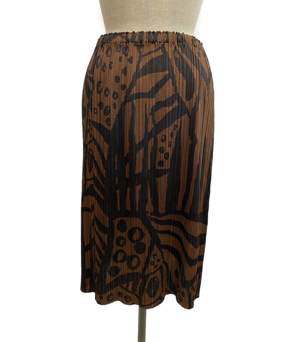 美品 PLEATS PLEASE 総柄プリーツスカート PP33-JG745 レディース SIZE 4 プリーツプリーズ