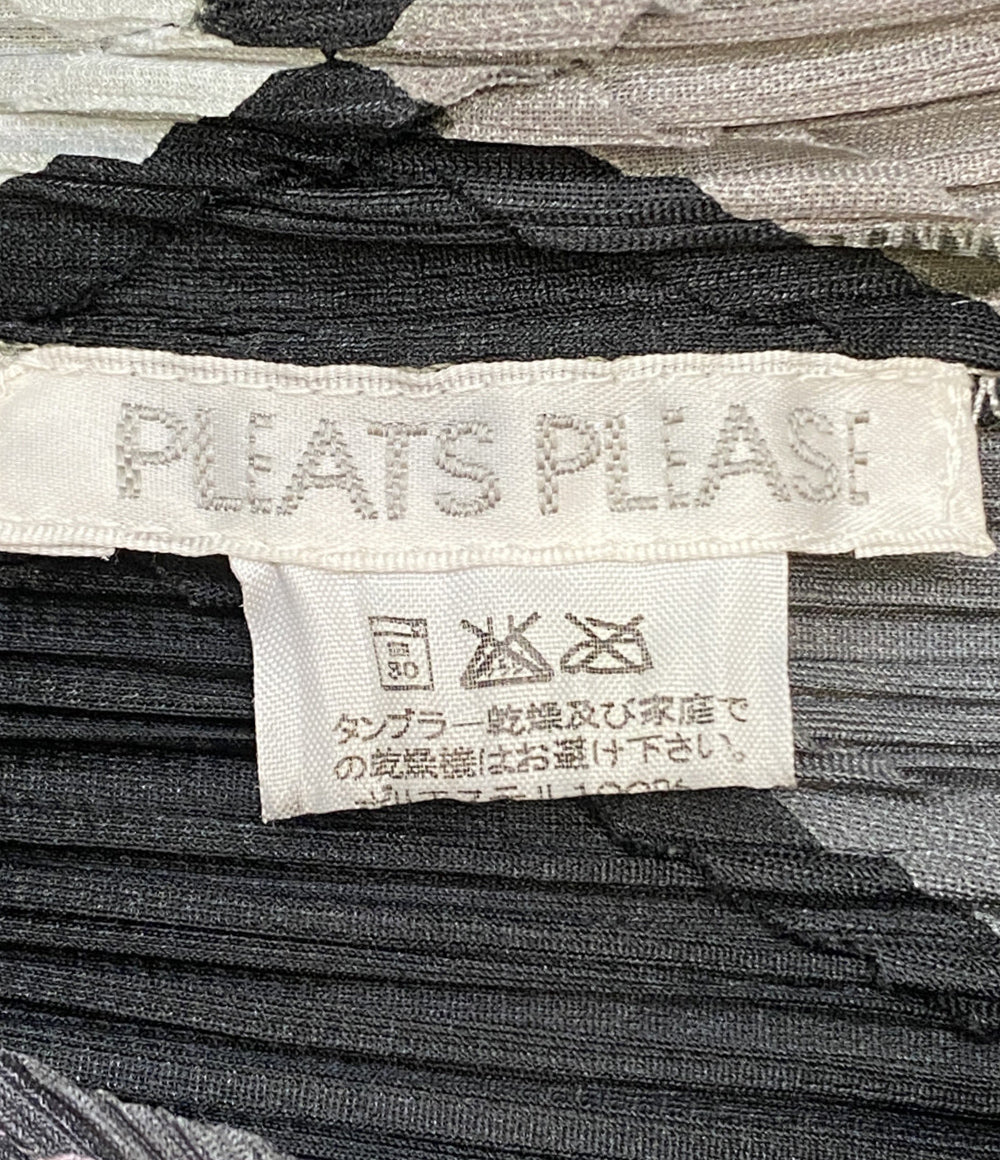美品 PLEATS PLEASE カットソー ダイヤチェック柄 モノトーン PP64