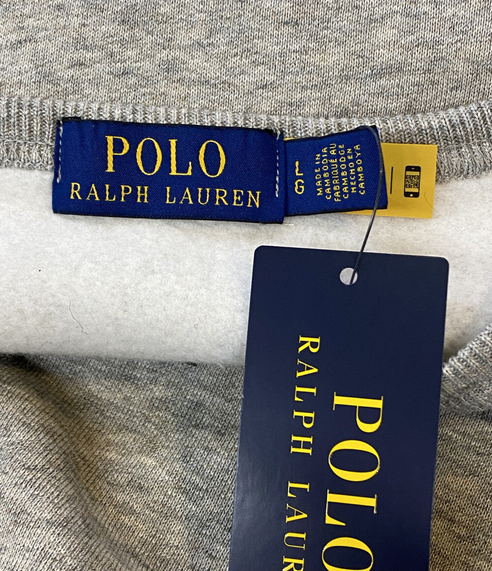 美品 POLO RALPH LAUREN スウェット Poloベア フリース スウェットシャツ グレー メンズ SIZE L ポロ・ラルフローレン