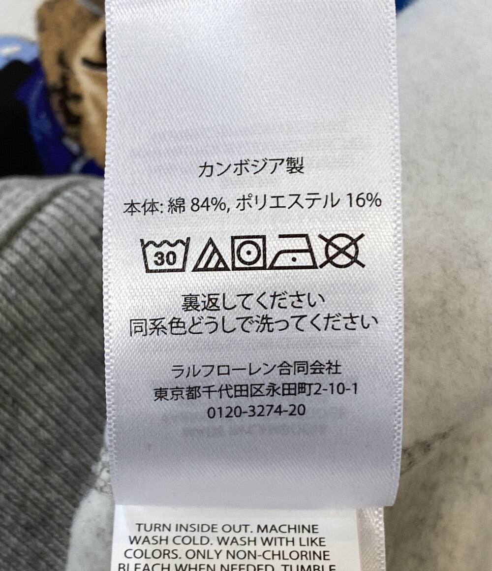 美品 POLO RALPH LAUREN スウェット Poloベア フリース スウェットシャツ グレー メンズ SIZE L ポロ・ラルフローレン