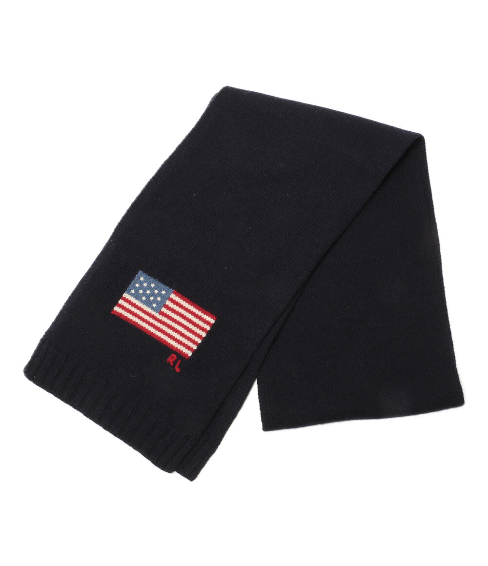 美品 POLO RALPH LAUREN ストール 星条旗 アメフラ ネイビー RL メンズ ポロ・ラルフローレン