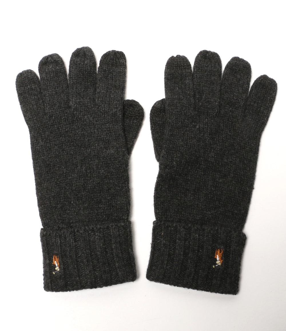 美品 POLO RALPH LAUREN 手袋 グローブ ポニー スエードパッチ チャコールグレー メンズ SIZE ONE SIZE ポロ・ラルフローレン