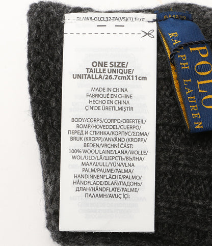 美品 POLO RALPH LAUREN 手袋 グローブ ポニー スエードパッチ チャコールグレー メンズ SIZE ONE SIZE ポロ・ラルフローレン