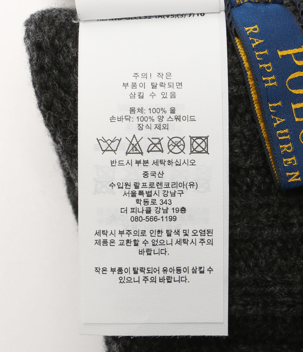 美品 POLO RALPH LAUREN 手袋 グローブ ポニー スエードパッチ チャコールグレー メンズ SIZE ONE SIZE ポロ・ラルフローレン