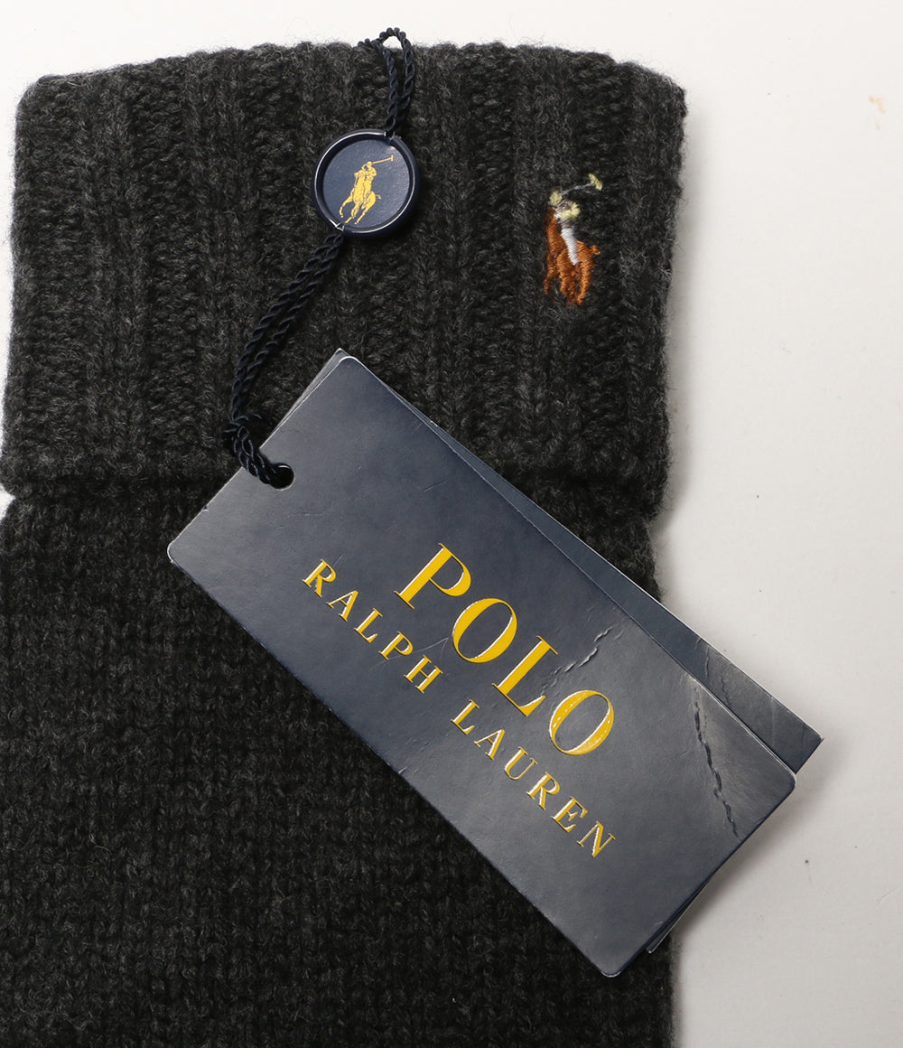 美品 POLO RALPH LAUREN 手袋 グローブ ポニー スエードパッチ チャコールグレー メンズ SIZE ONE SIZE ポロ・ラルフローレン