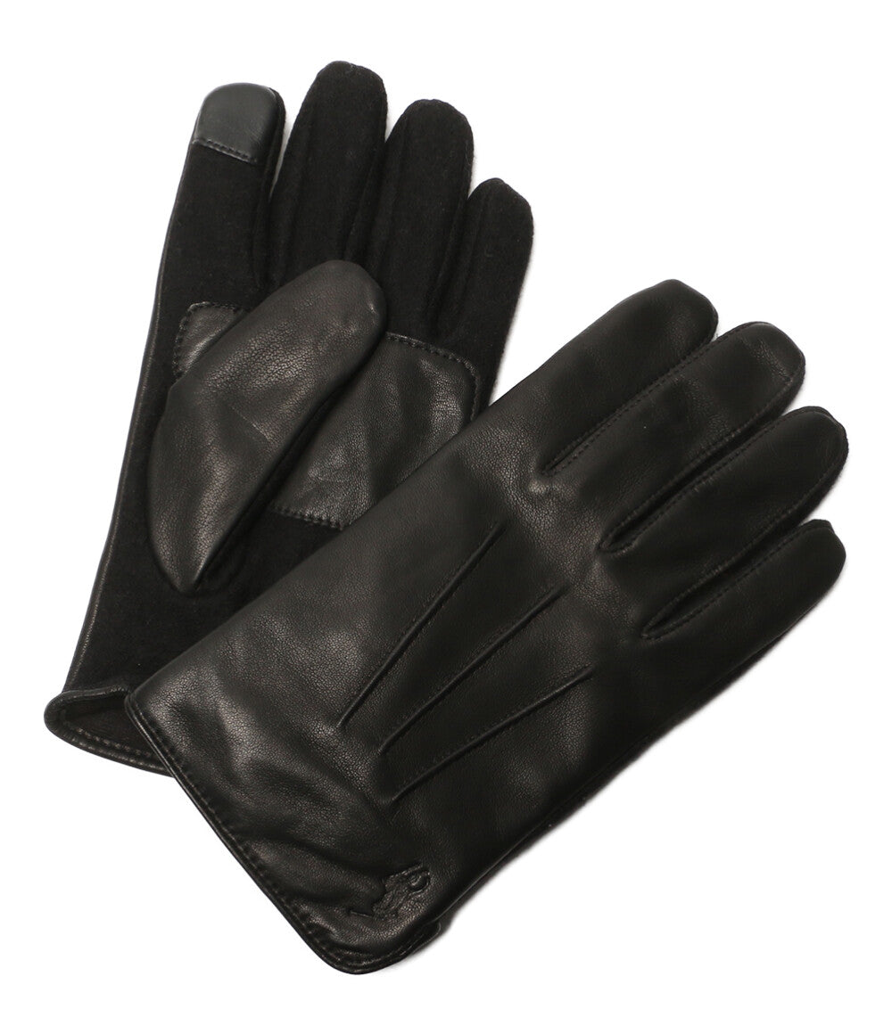 美品 POLO RALPH LAUREN 手袋 インシュレイテッド シープスキン パネルドタッチ グローブ メンズ ポロ・ラルフローレン