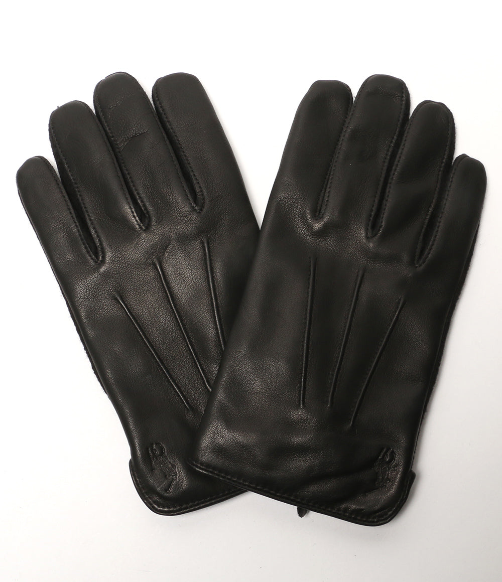 美品 POLO RALPH LAUREN 手袋 インシュレイテッド シープスキン パネルドタッチ グローブ メンズ ポロ・ラルフローレン