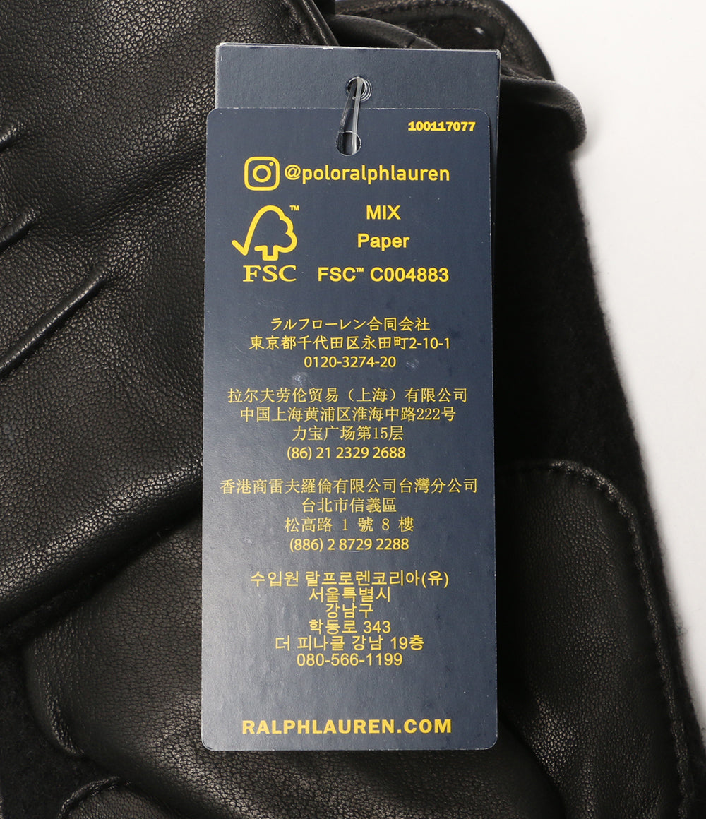 美品 POLO RALPH LAUREN 手袋 インシュレイテッド シープスキン パネルドタッチ グローブ メンズ ポロ・ラルフローレン