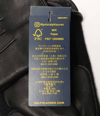 美品 POLO RALPH LAUREN 手袋 インシュレイテッド シープスキン パネルドタッチ グローブ メンズ ポロ・ラルフローレン