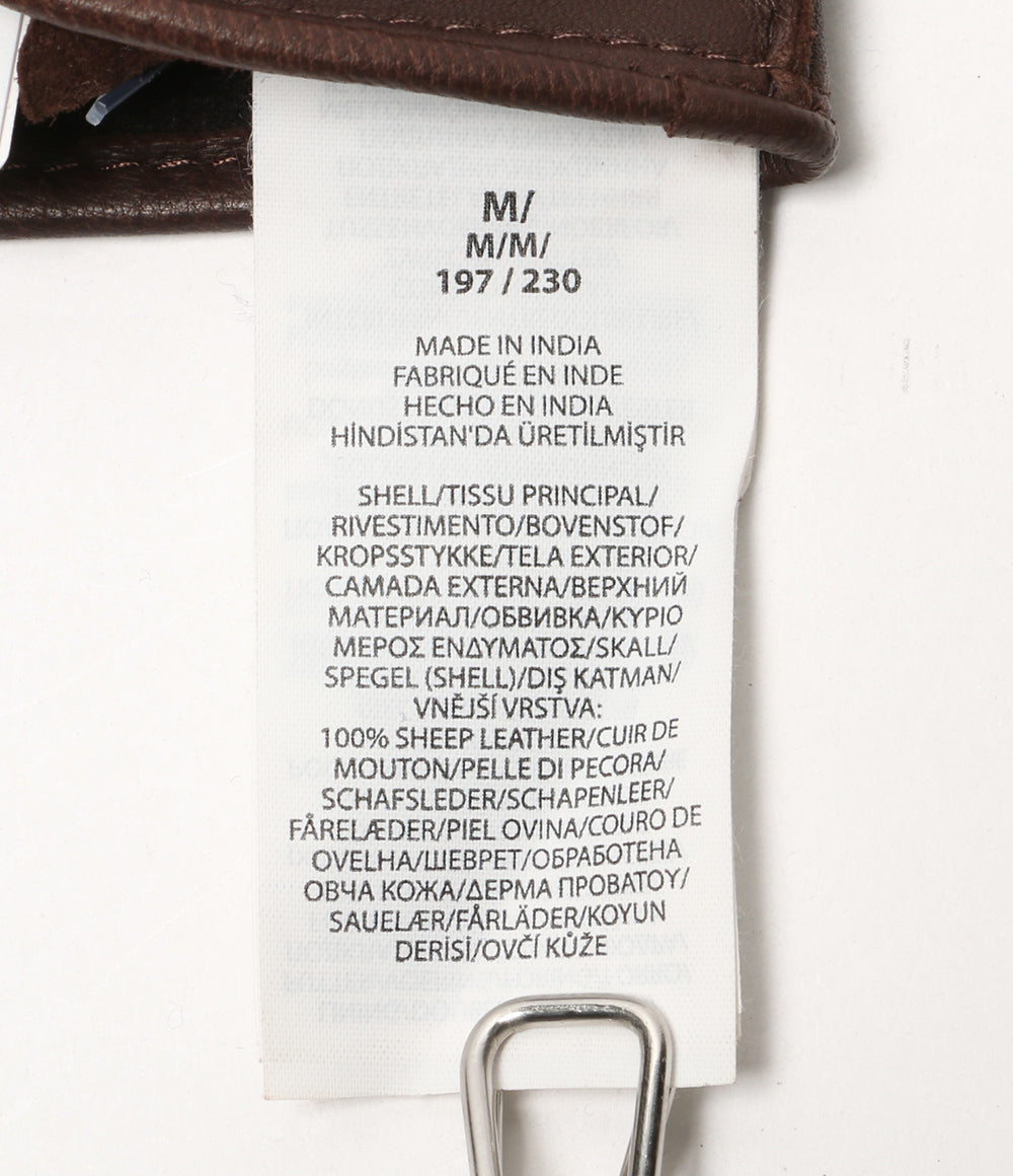 美品 POLO RALPH LAUREN 手袋 ラインド シープスキン タッチグローブ ブラウン メンズ SIZE M ポロ・ラルフローレン