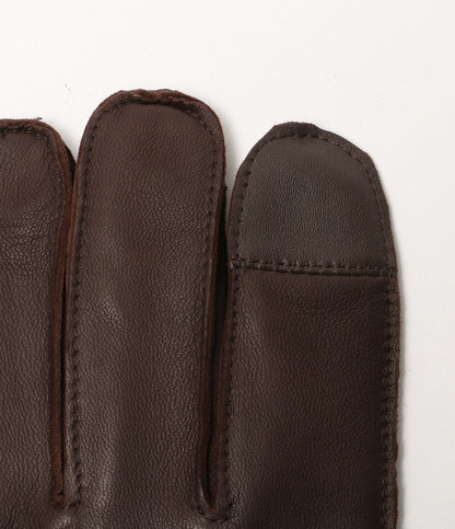 美品 POLO RALPH LAUREN 手袋 ラインド シープスキン タッチグローブ ブラウン メンズ SIZE M ポロ・ラルフローレン