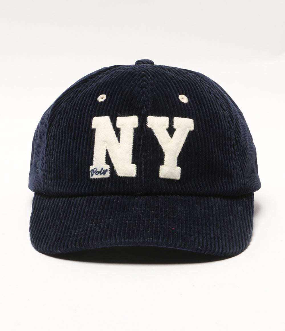 美品 POLO RALPH LAUREN NYパッチ コーデュロイ ボールキャップ メンズ
