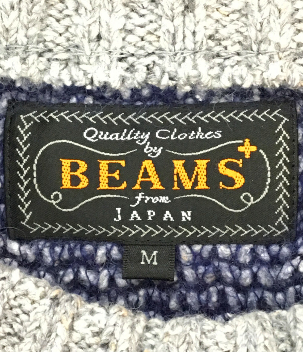 BEAMS PLUS ニット 25FW Crew Inlay Mohair Wool Silk メンズ SIZE M ビームスプラス