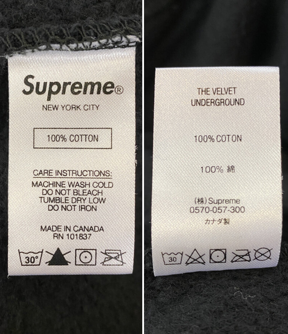 Supreme×Velvet underground ザ ベルベット アンダーグラウンド パーカー 19AW コットン メンズ SIZE M シュプリーム