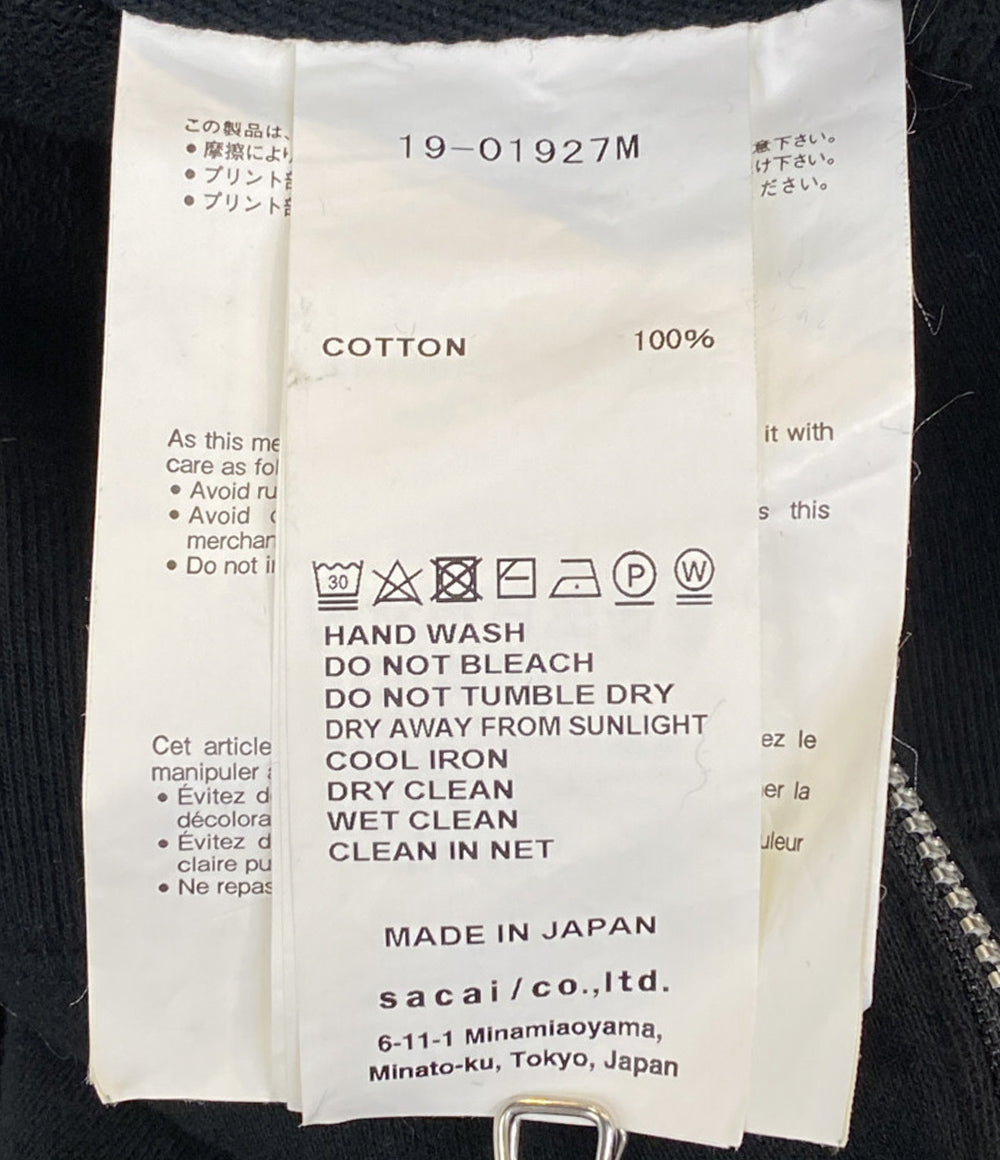 sacai パーカー 19-01927 コットン 1 BLK メンズ SIZE １ サカイ