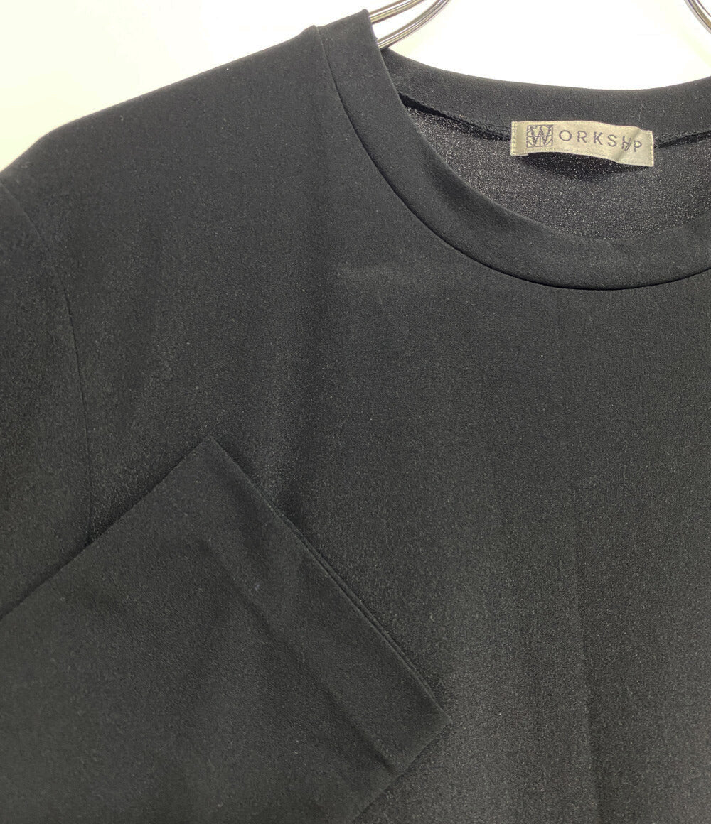 WORK SHOP Yohji Yamamoto ワークショップヨウジヤマモト 花プリント長袖ワンピース レディース SIZE -
