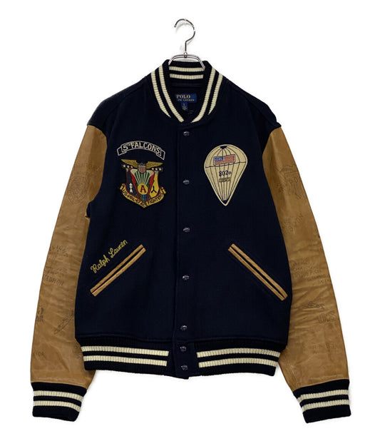 POLO RALPH LAUREN スタジャン レザースリーブベースボールジャケット メンズ SIZE L ポロ・ラルフローレン