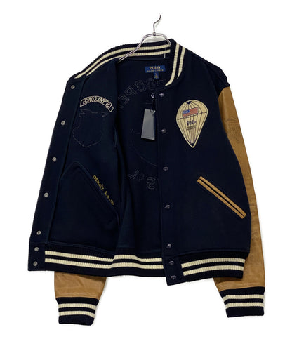 POLO RALPH LAUREN スタジャン レザースリーブベースボールジャケット メンズ SIZE L ポロ・ラルフローレン