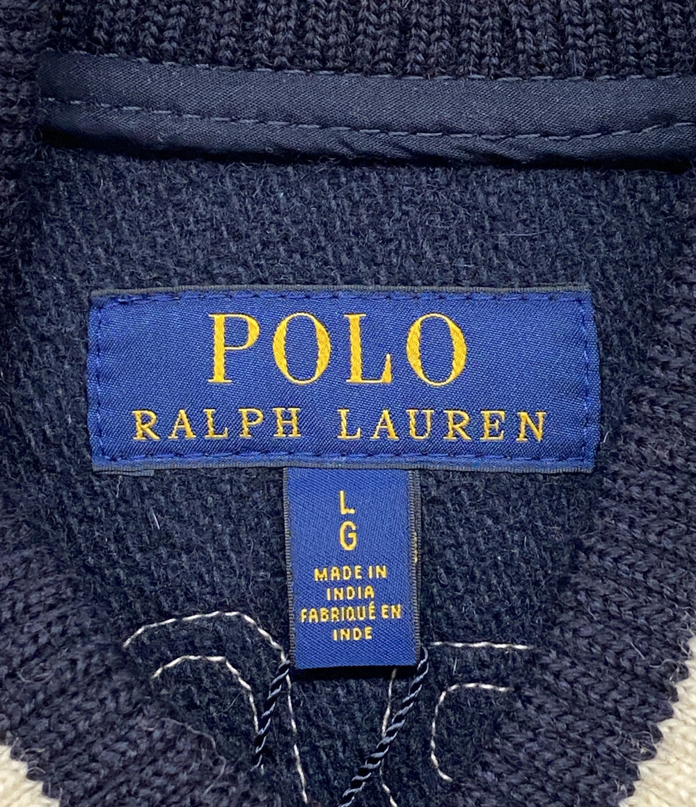 POLO RALPH LAUREN スタジャン レザースリーブベースボールジャケット メンズ SIZE L ポロ・ラルフローレン