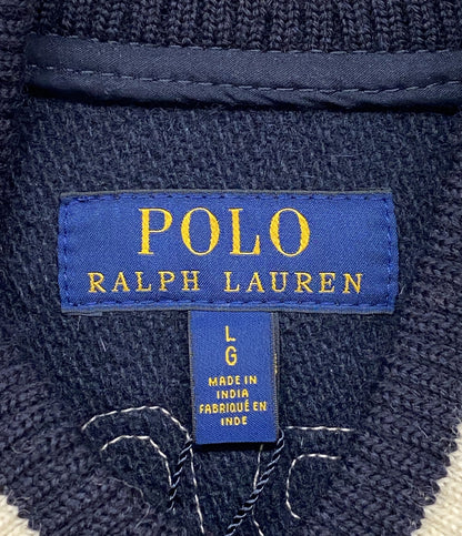 POLO RALPH LAUREN スタジャン レザースリーブベースボールジャケット メンズ SIZE L ポロ・ラルフローレン