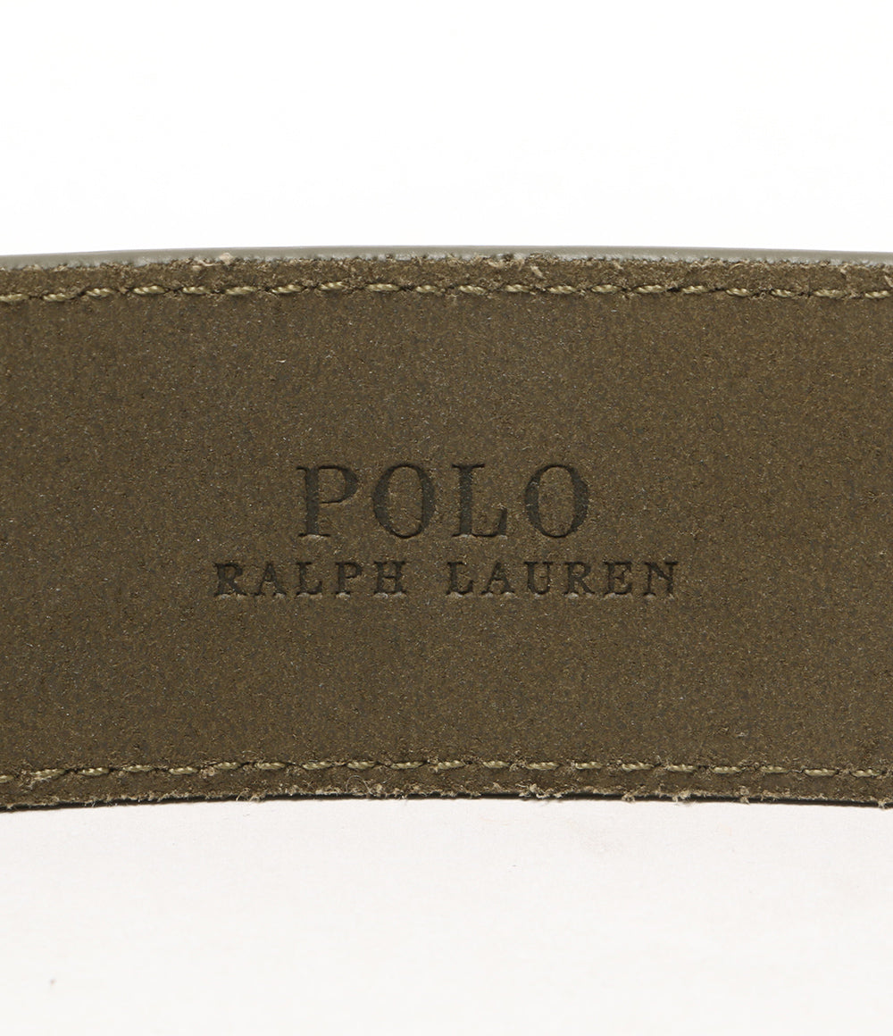 美品 POLO RALPH LAUREN ベルト W32 スウェード オリーブ ゴールドバックル メンズ ポロ・ラルフローレン