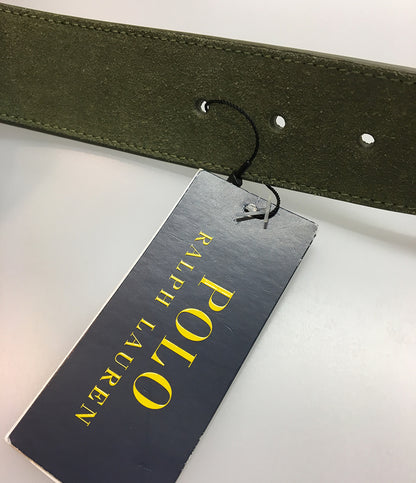 美品 POLO RALPH LAUREN ベルト W32 スウェード オリーブ ゴールドバックル メンズ ポロ・ラルフローレン