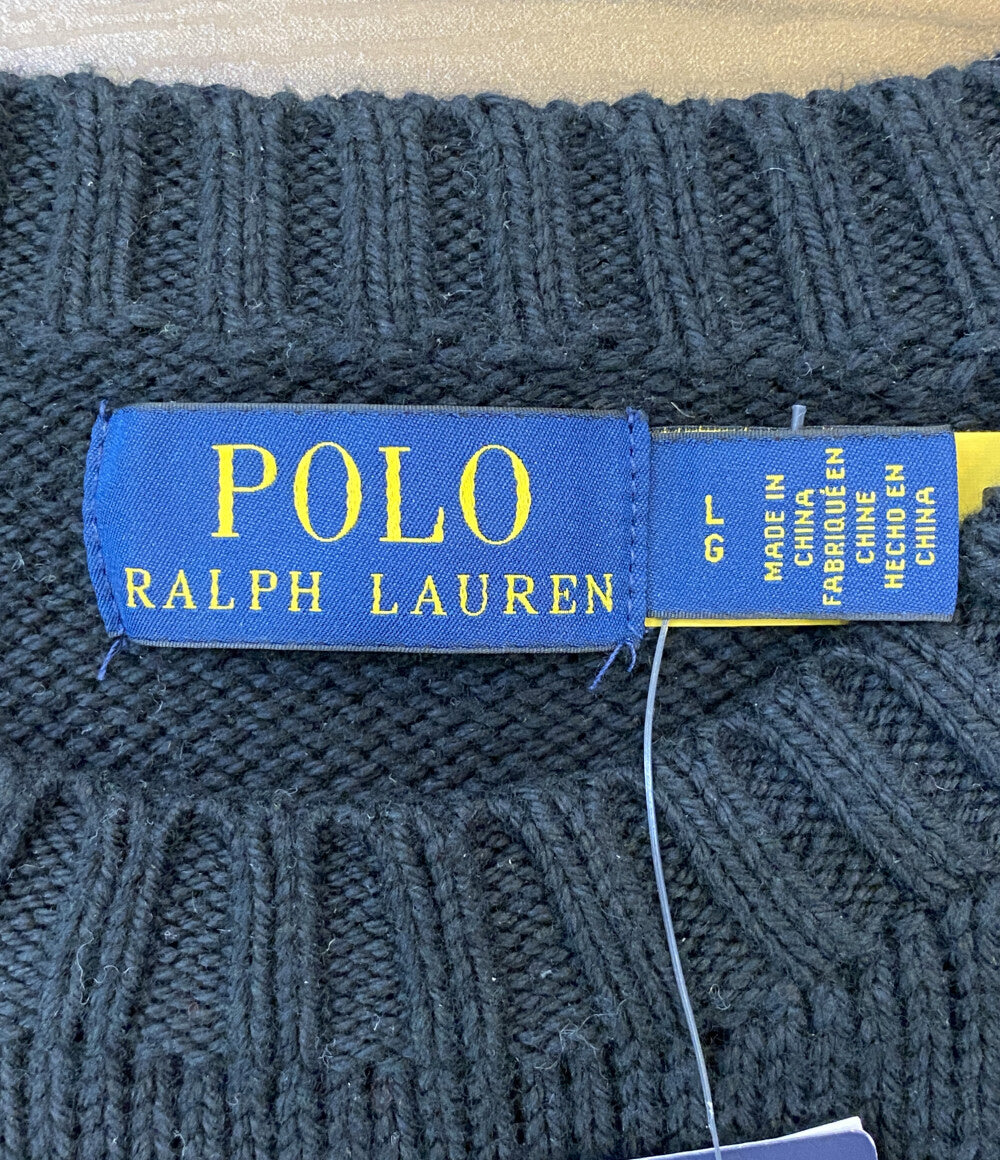 美品 POLO RALPH LAUREN ニット POLO BEAR SWEATER ポロベア ブラック メンズ SIZE L ポロ・ラルフローレン