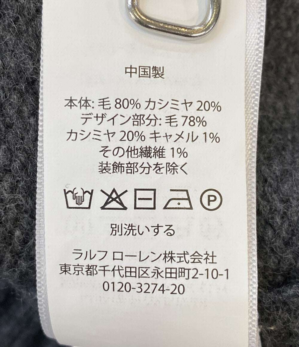 美品 POLO RALPH LAUREN ニット POLO BEAR TURTLENECK カシミア混 GRY 時計 メンズ SIZE L ポロ・ラルフローレン