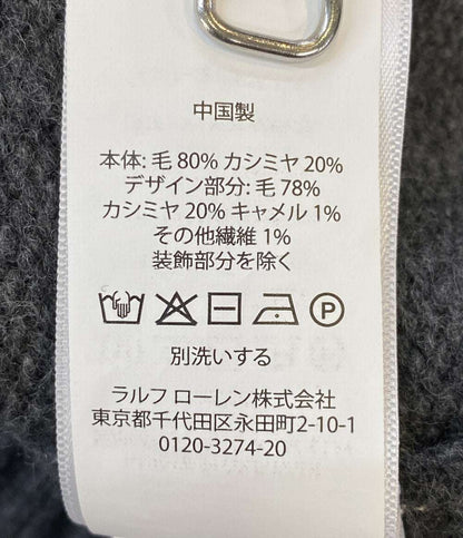 美品 POLO RALPH LAUREN ニット POLO BEAR TURTLENECK カシミア混 GRY 時計 メンズ SIZE L ポロ・ラルフローレン