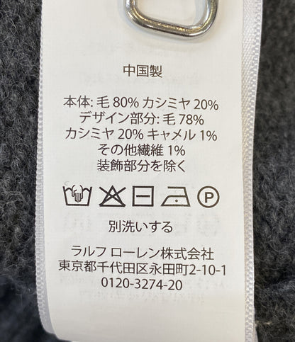 美品 POLO RALPH LAUREN ニット POLO BEAR TURTLENECK カシミア混 GRY 時計 メンズ SIZE L ポロ・ラルフローレン