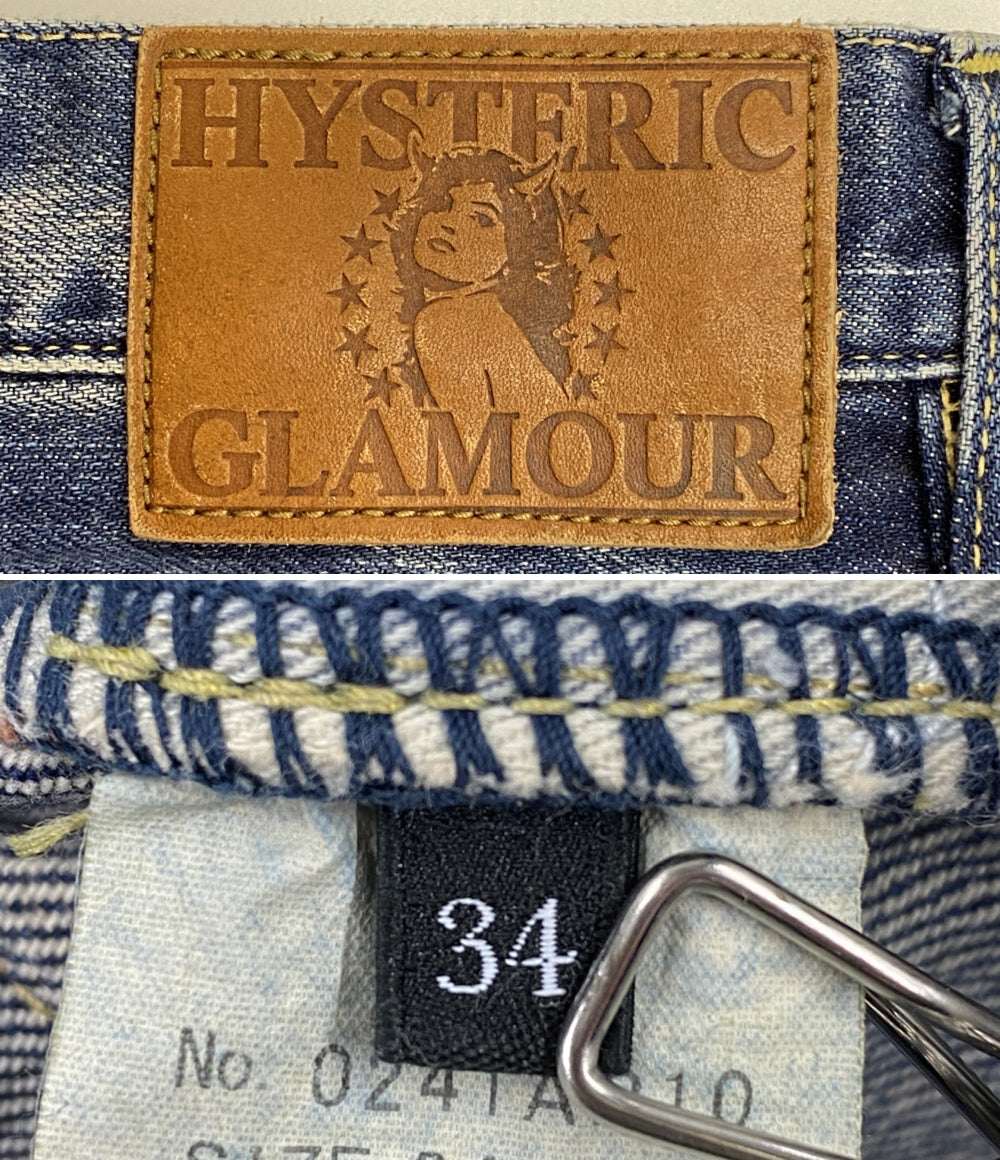HYSTERIC GLAMOUR デニムスリムストレートパンツ 0241AP10 RSM加工 メンズ SIZE 34 ヒステリックグラマー