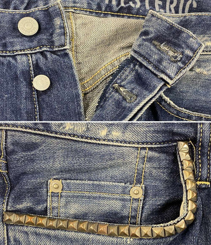 HYSTERIC GLAMOUR デニムスリムストレートパンツ 0241AP10 RSM加工 メンズ SIZE 34 ヒステリックグラマー