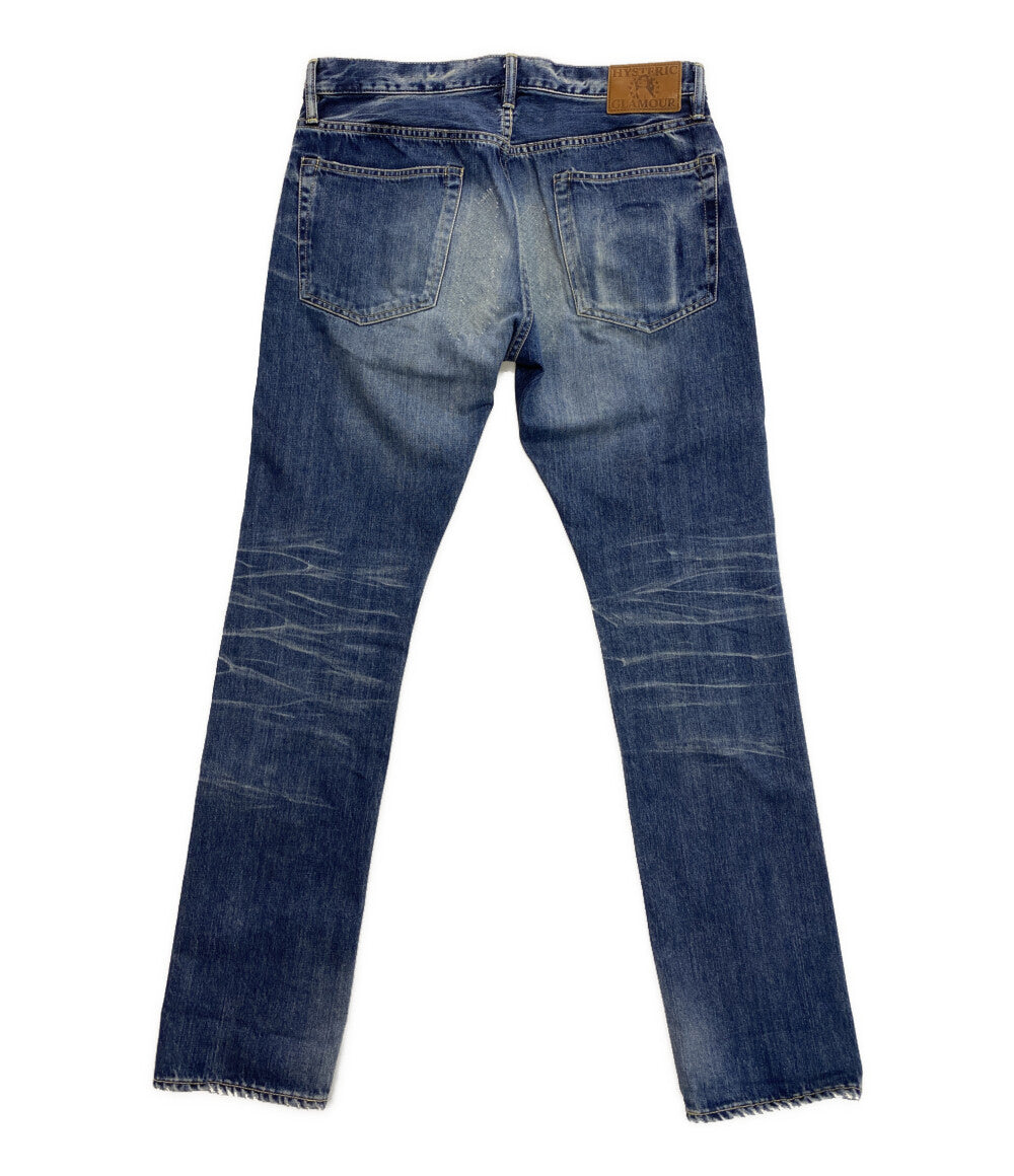 HYSTERIC GLAMOUR デニムスリムストレートパンツ 0241AP10 RSM加工 メンズ SIZE 34 ヒステリックグラマー