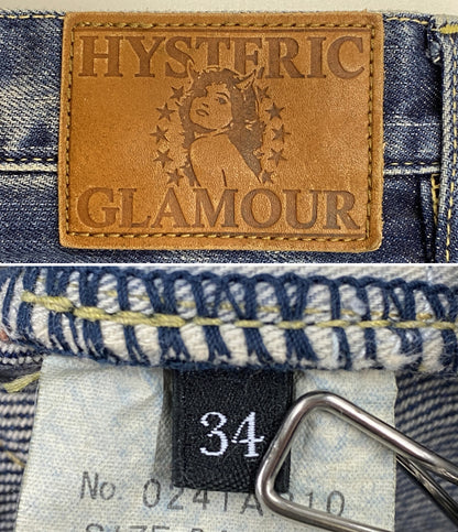HYSTERIC GLAMOUR デニムスリムストレートパンツ 0241AP10 RSM加工 メンズ SIZE 34 ヒステリックグラマー
