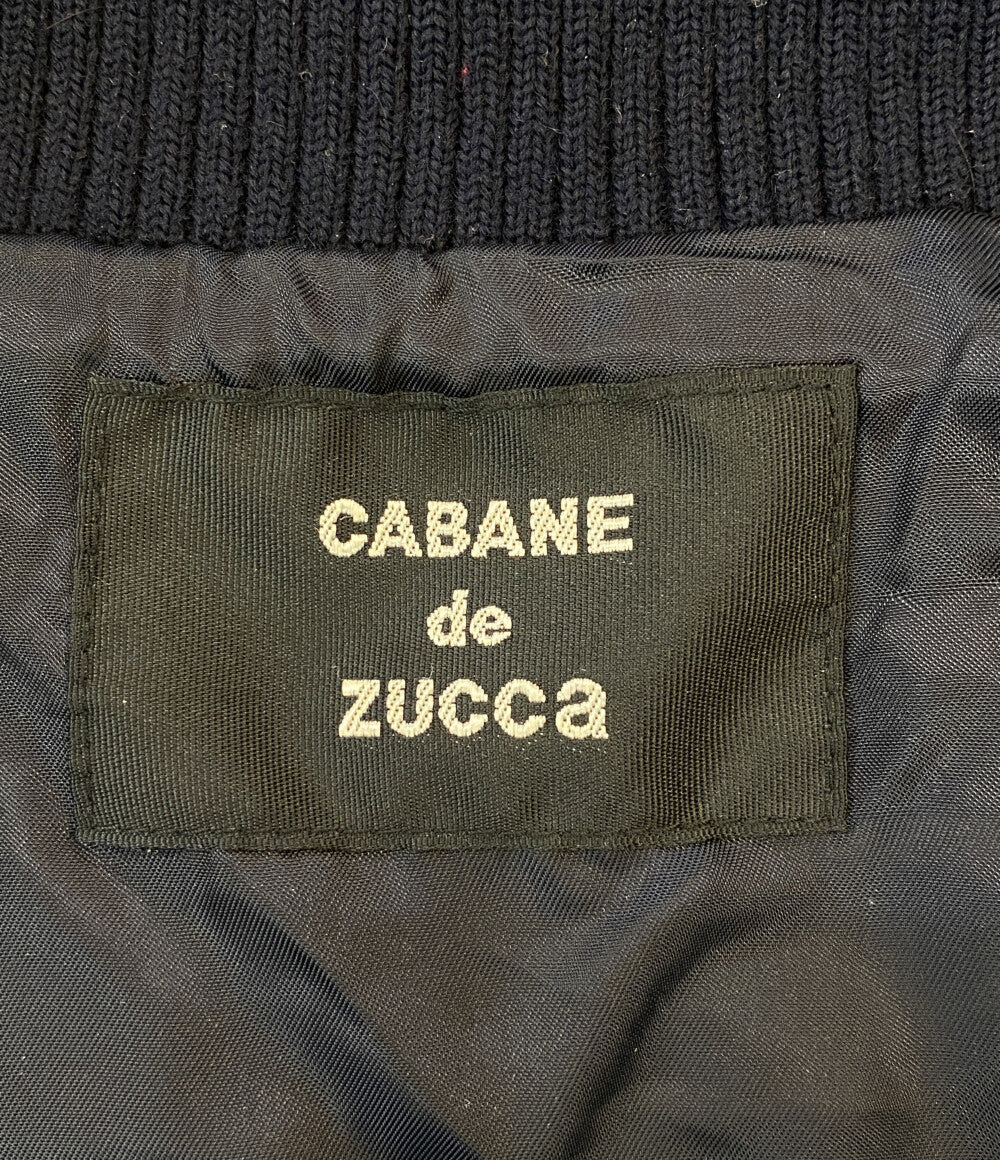 CABANE de ZUCCA スタジャン ブラック×ネイビー CZ34FC538 メンズ SIZE L カバンドズッカ