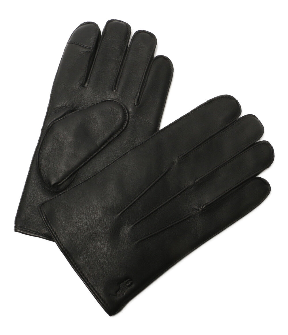 美品 POLO RALPH LAUREN 手袋 グローブ ブラック カシミヤ シープスキン メンズ SIZE M