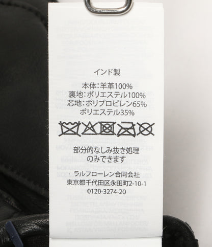 美品 POLO RALPH LAUREN 手袋 グローブ ブラック カシミヤ シープスキン メンズ SIZE M