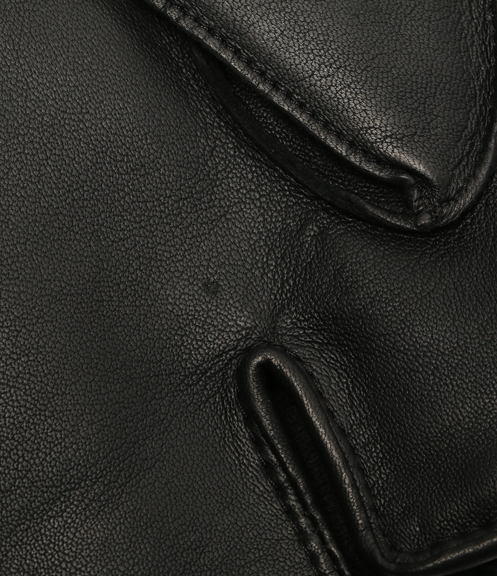 美品 POLO RALPH LAUREN 手袋 グローブ ブラック カシミヤ シープスキン メンズ SIZE M