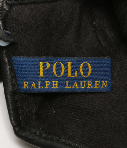 美品 POLO RALPH LAUREN 手袋 ブラック ブラック カシミヤ シープスキン メンズ SIZE S ポロ・ラルフローレン