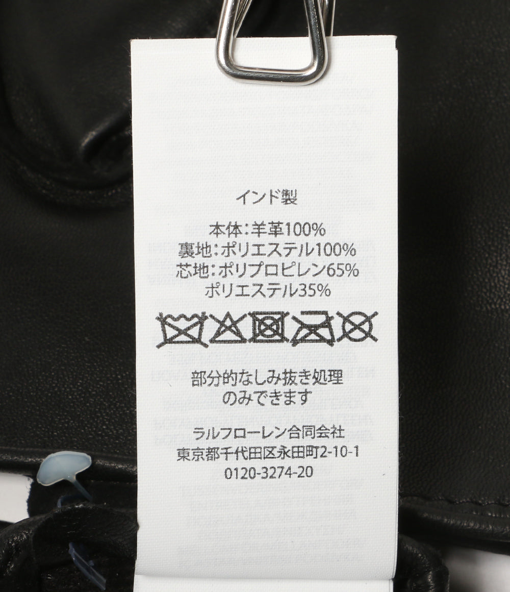 美品 POLO RALPH LAUREN 手袋 ブラック ブラック カシミヤ シープスキン メンズ SIZE S ポロ・ラルフローレン