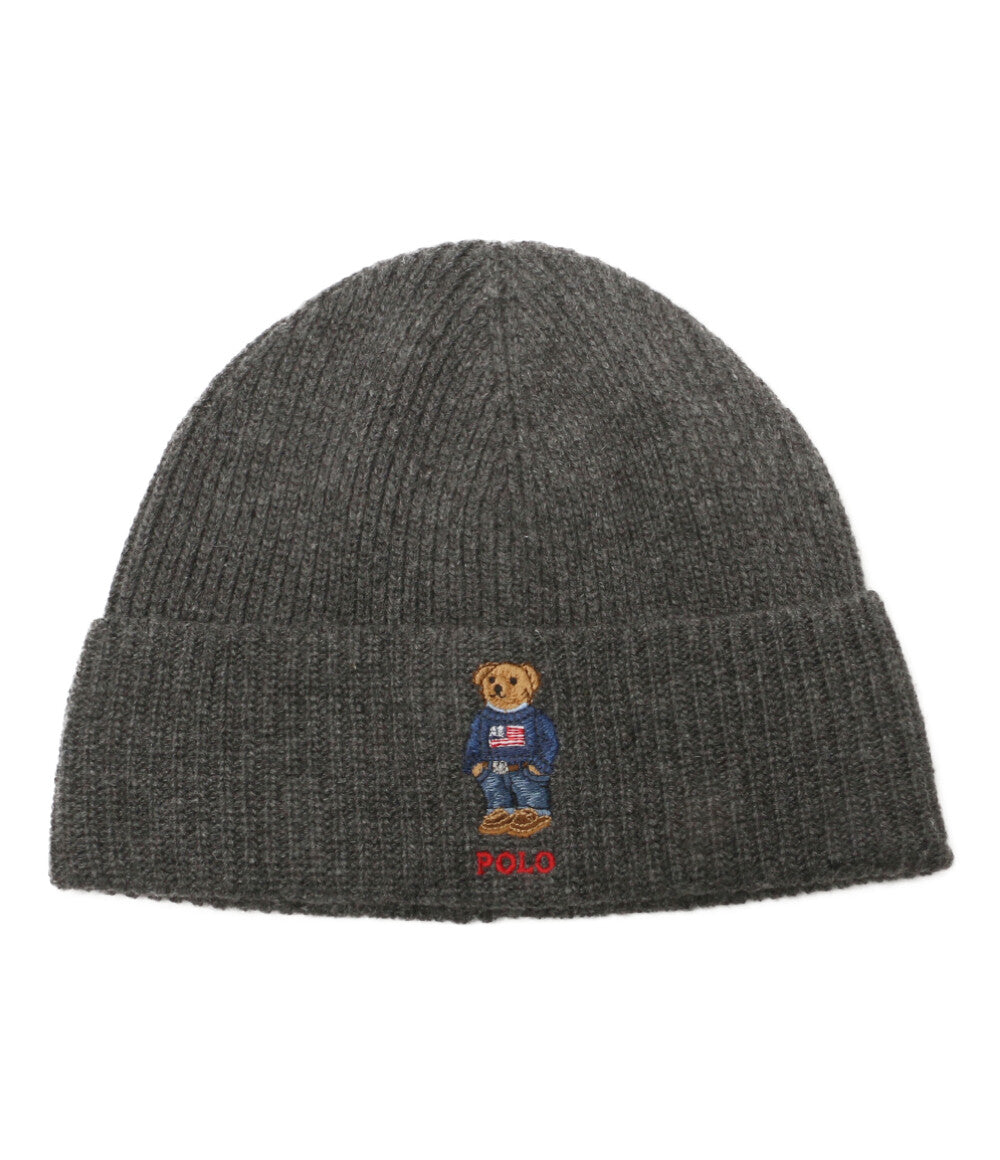 美品 POLO RALPH LAUREN ニット帽 ポロベア リブニット ビーニー レディース SIZE ONE ポロ・ラルフローレン