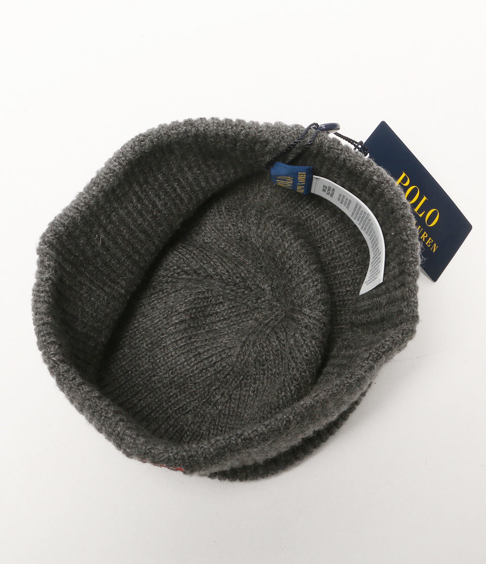 美品 POLO RALPH LAUREN ニット帽 ポロベア リブニット ビーニー レディース SIZE ONE ポロ・ラルフローレン