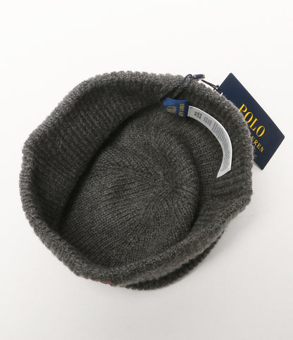 美品 POLO RALPH LAUREN ニット帽 ポロベア リブニット ビーニー レディース SIZE ONE ポロ・ラルフローレン