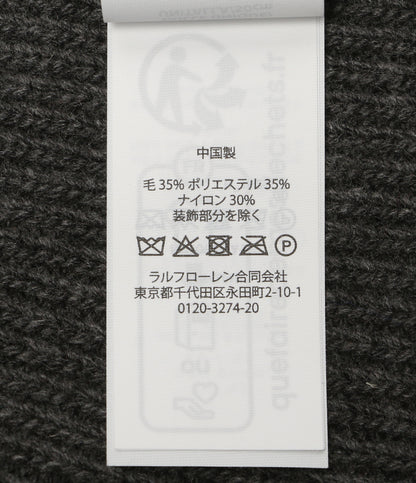 美品 POLO RALPH LAUREN ニット帽 ポロベア リブニット ビーニー レディース SIZE ONE ポロ・ラルフローレン